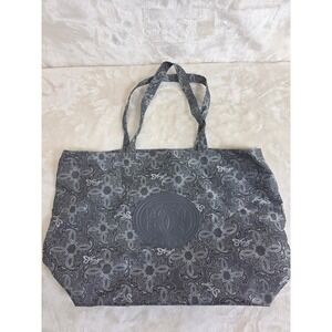 Sharif Studio Women Grey Paisley Jacquard Tote Bag Large Shoulder Bag Logo Patch